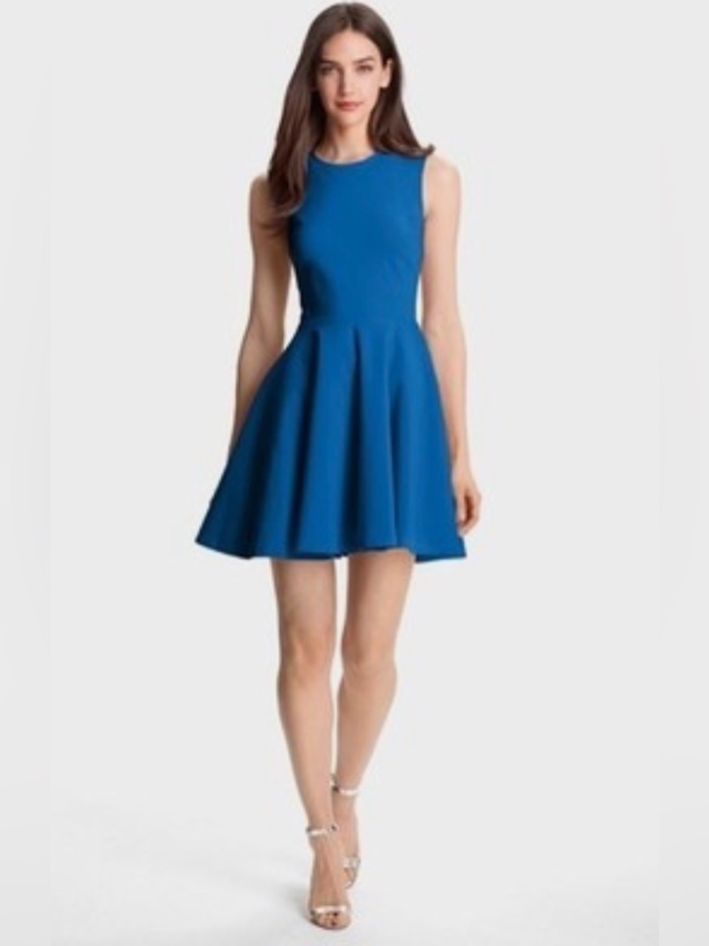DVF Sleeveless Fit & Flare Dress in Royal Blue